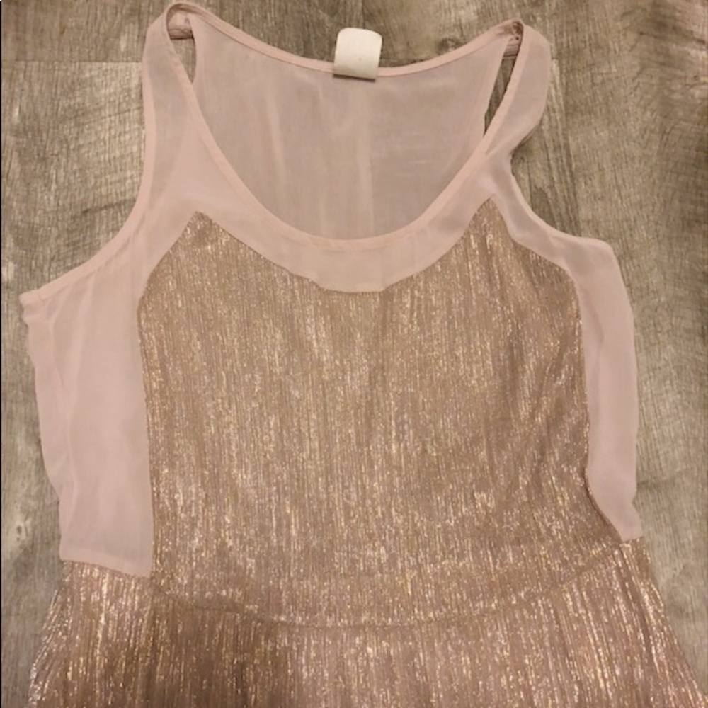 Long mesh dress with a v cut .